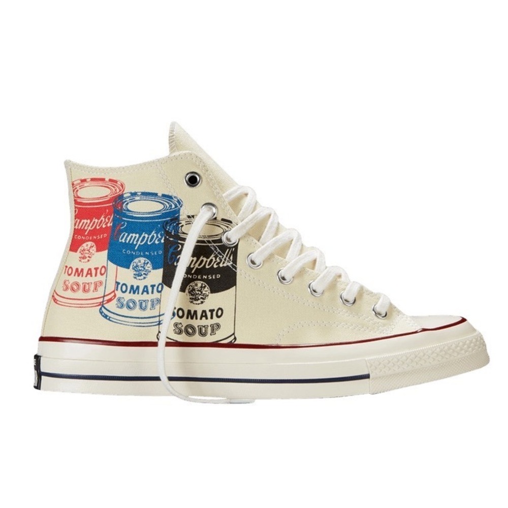 Converse Andy Warhol Campbell's Soup RARE Hi Top Size 8W/6M Statement Pop Art